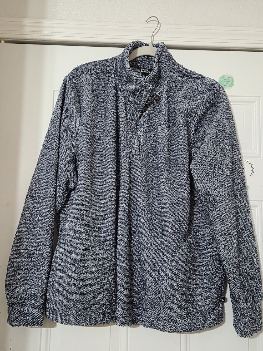 Eddie Bauer Navy Heather Zip-Up Sweater